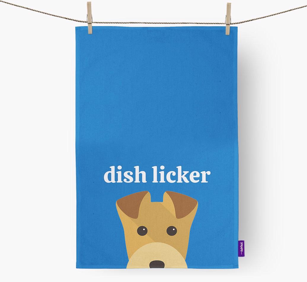'Dish Licker' - Personalized {breedFullName} Dish Towel