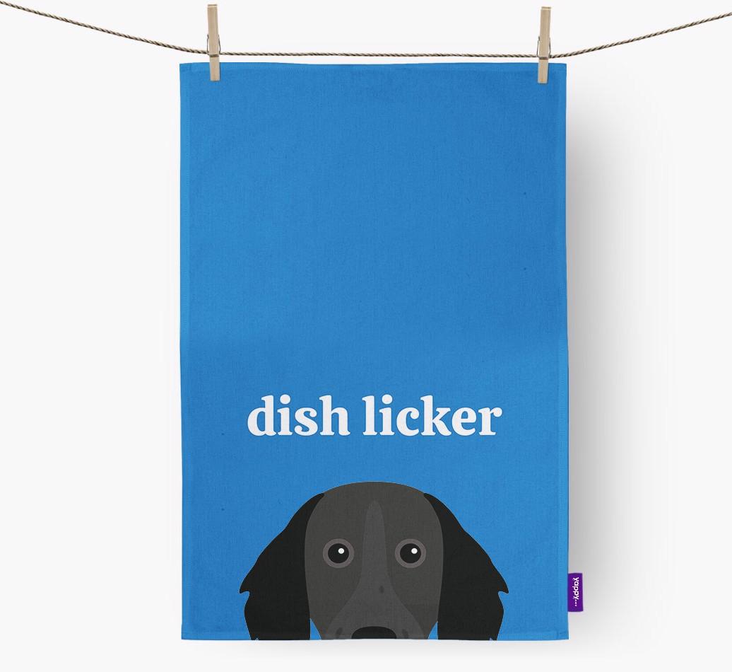 'Dish Licker' - Personalized {breedFullName} Dish Towel