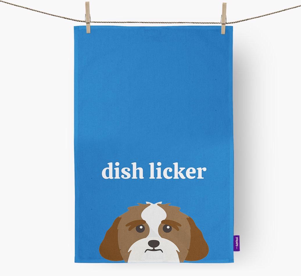 'Dish Licker' - Personalized {breedFullName} Dish Towel