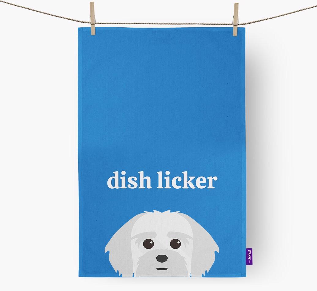 'Dish Licker' - Personalized {breedFullName} Dish Towel