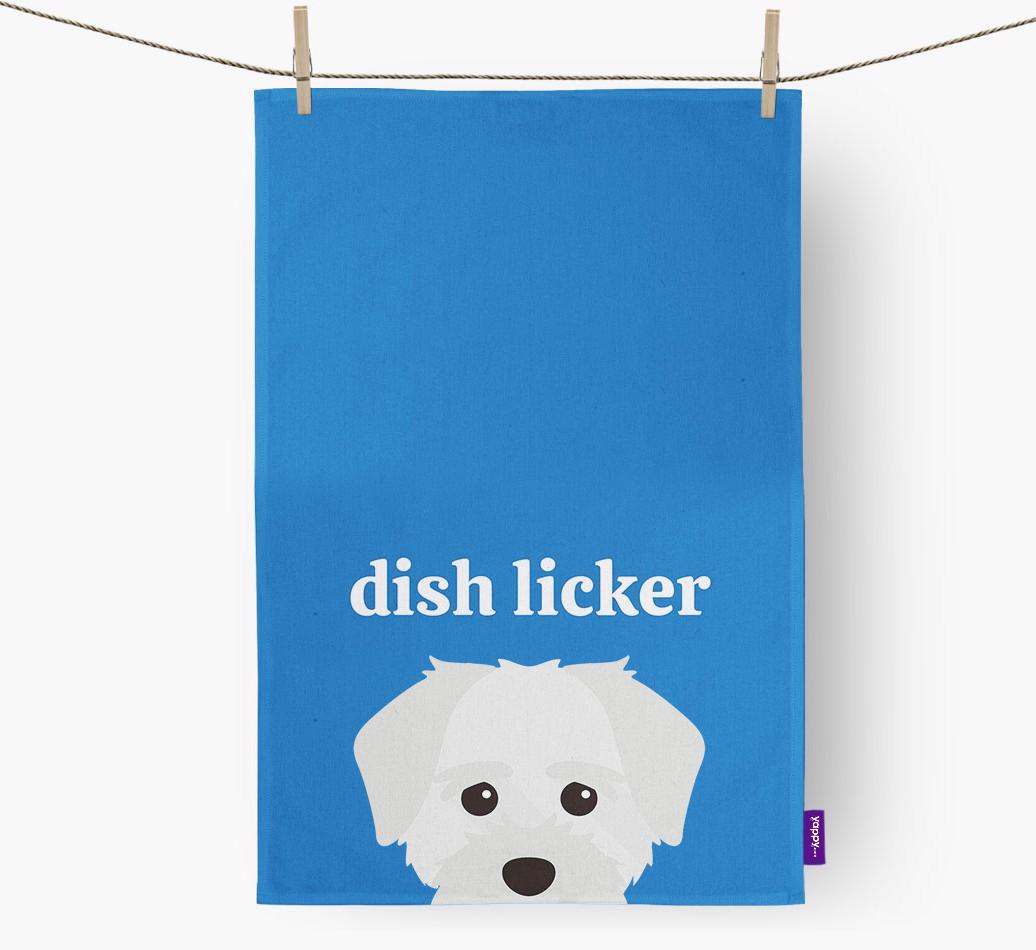 'Dish Licker' - Personalized {breedFullName} Dish Towel
