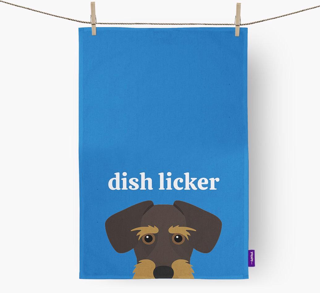 'Dish Licker' - Personalized {breedFullName} Dish Towel