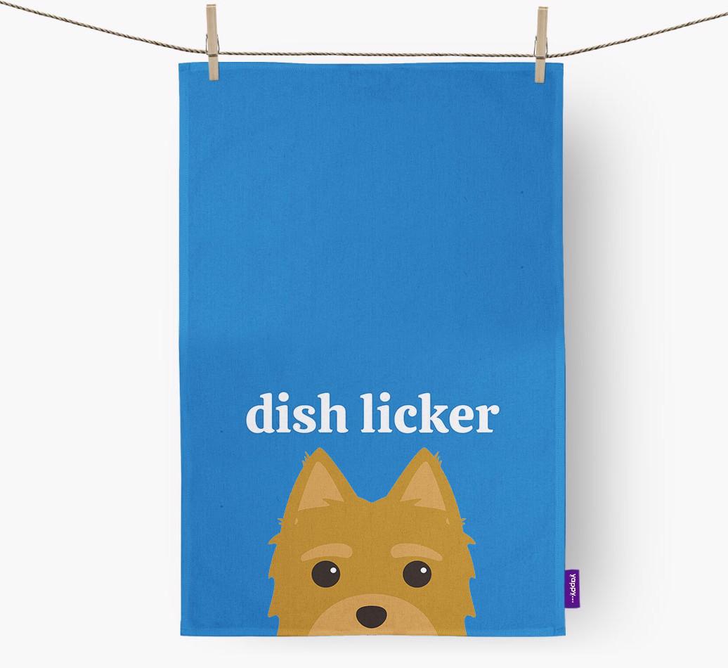 'Dish Licker' - Personalized {breedFullName} Dish Towel