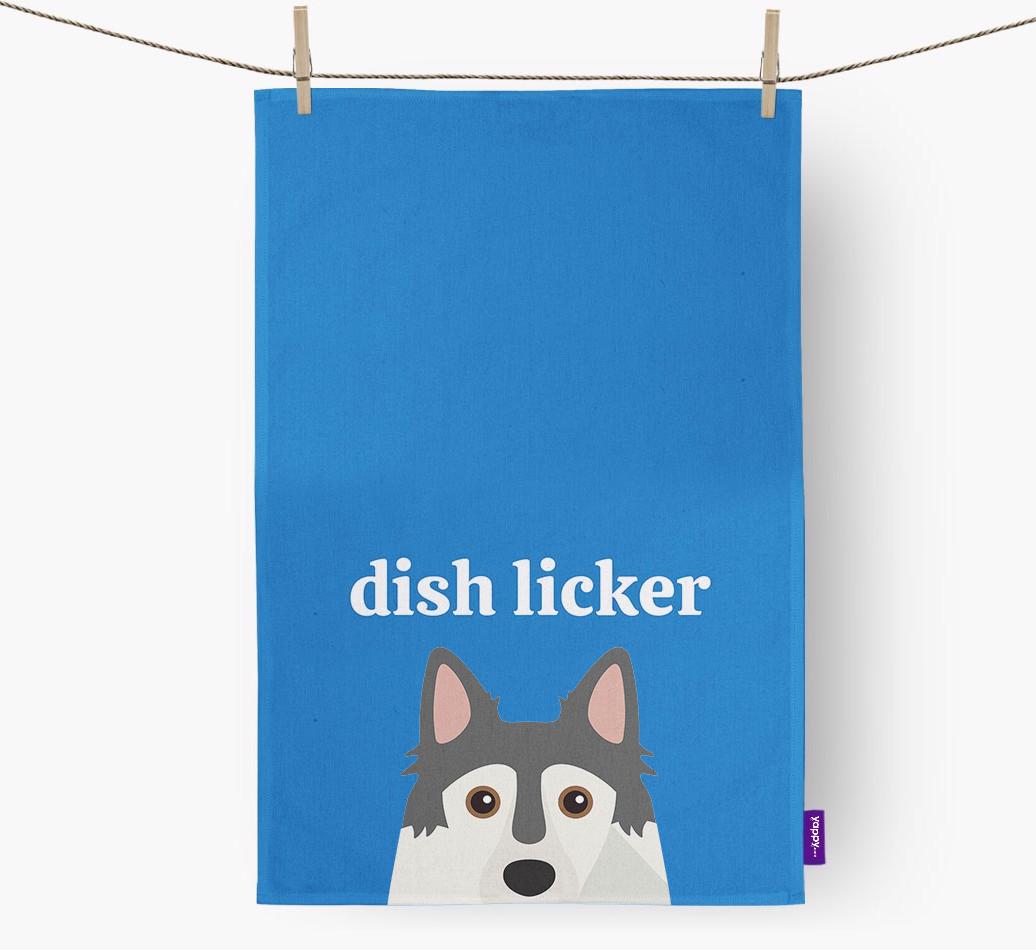 'Dish Licker' - Personalized {breedFullName} Dish Towel