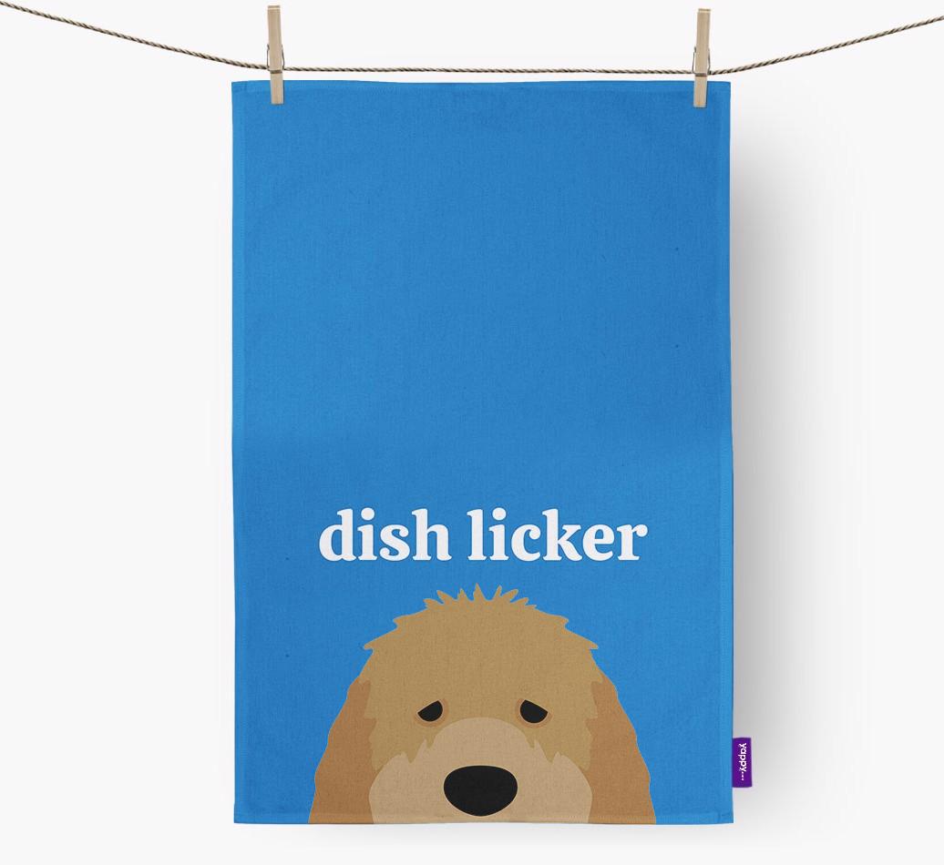 'Dish Licker' - Personalized {breedFullName} Dish Towel