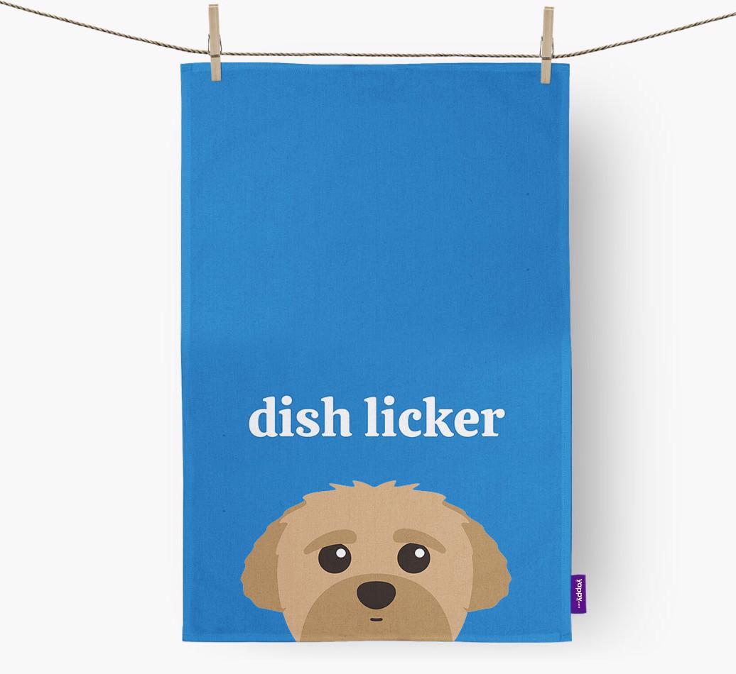 'Dish Licker' - Personalized {breedFullName} Dish Towel