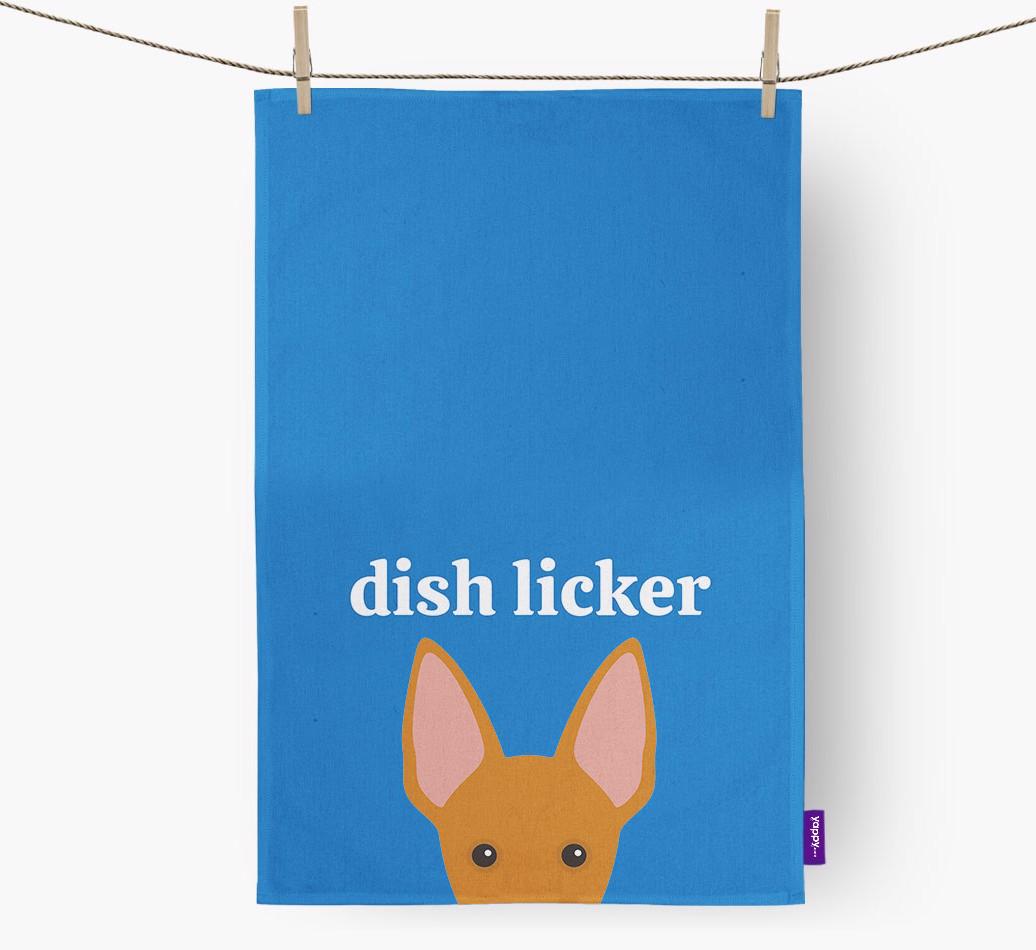 'Dish Licker' - Personalised {breedFullName} Tea Towel