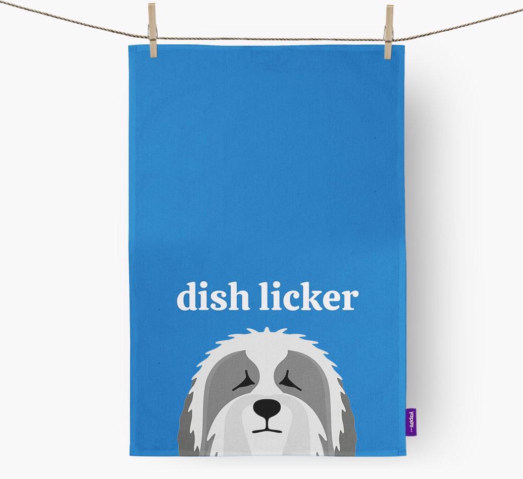 'Dish Licker' - Personalized {breedFullName} Dish Towel