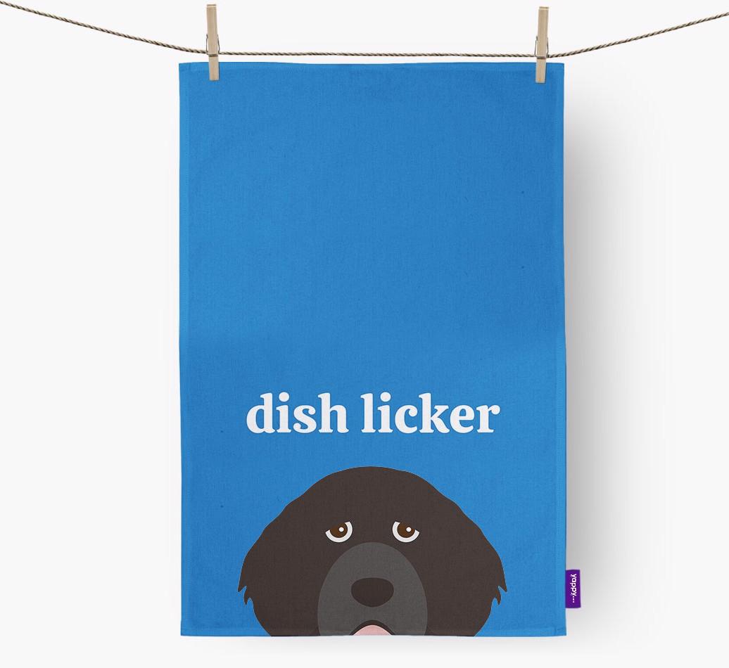 'Dish Licker' - Personalized {breedFullName} Dish Towel