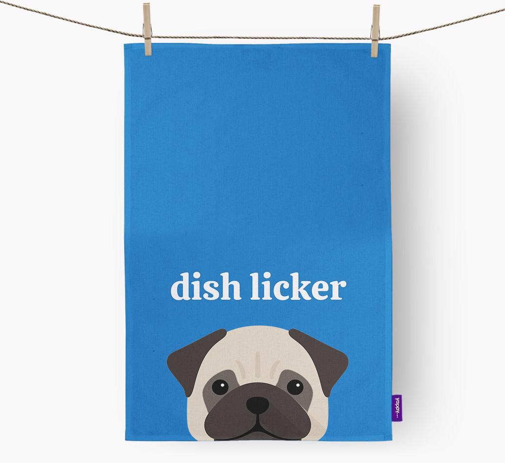 'Dish Licker' - Personalized {breedFullName} Dish Towel