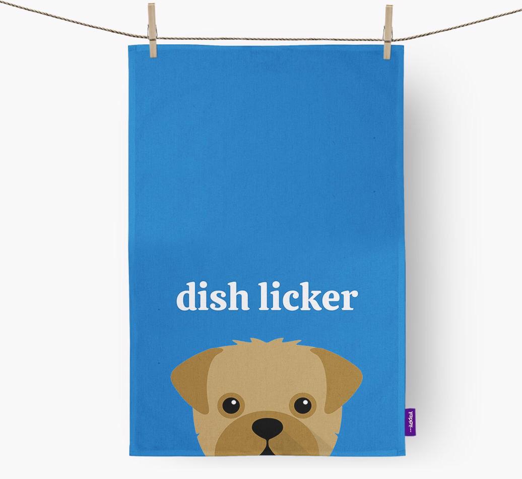 'Dish Licker' - Personalized {breedFullName} Dish Towel