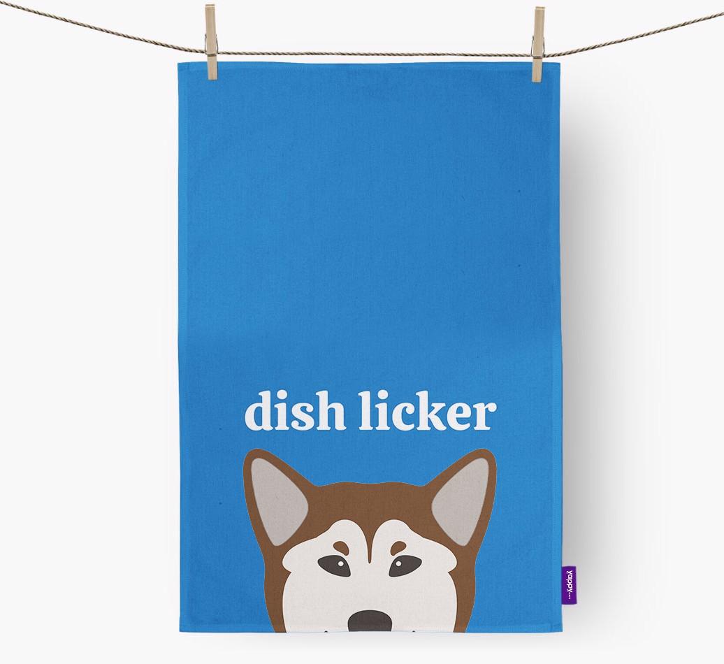 'Dish Licker' - Personalized {breedFullName} Dish Towel
