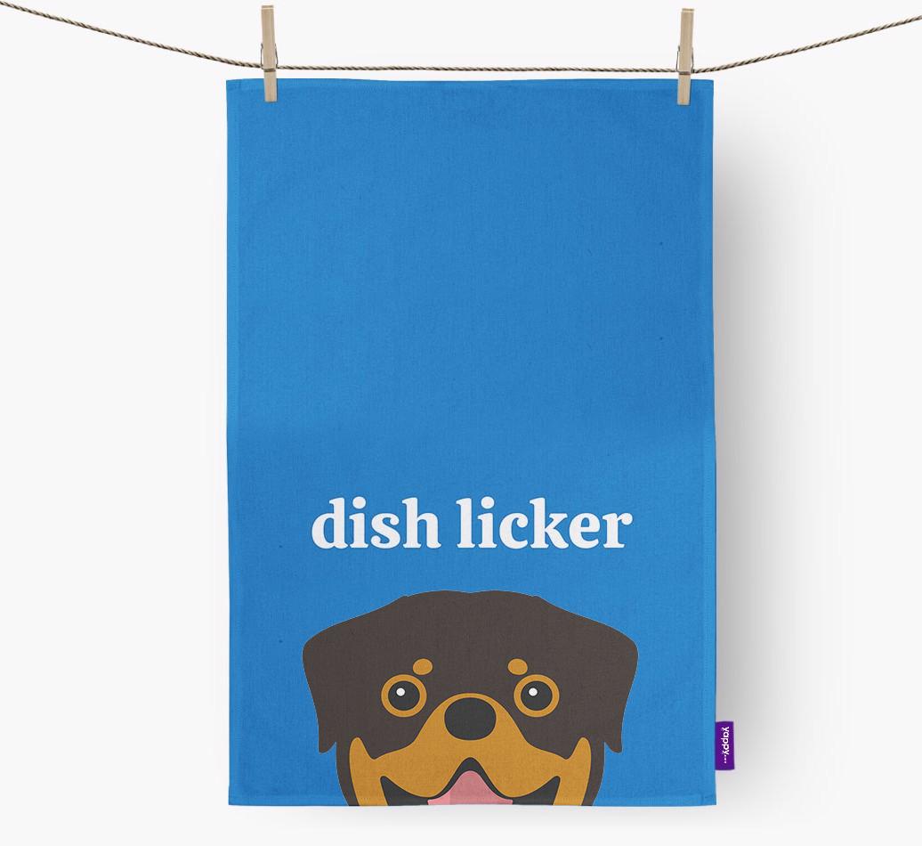 'Dish Licker' - Personalized {breedFullName} Dish Towel