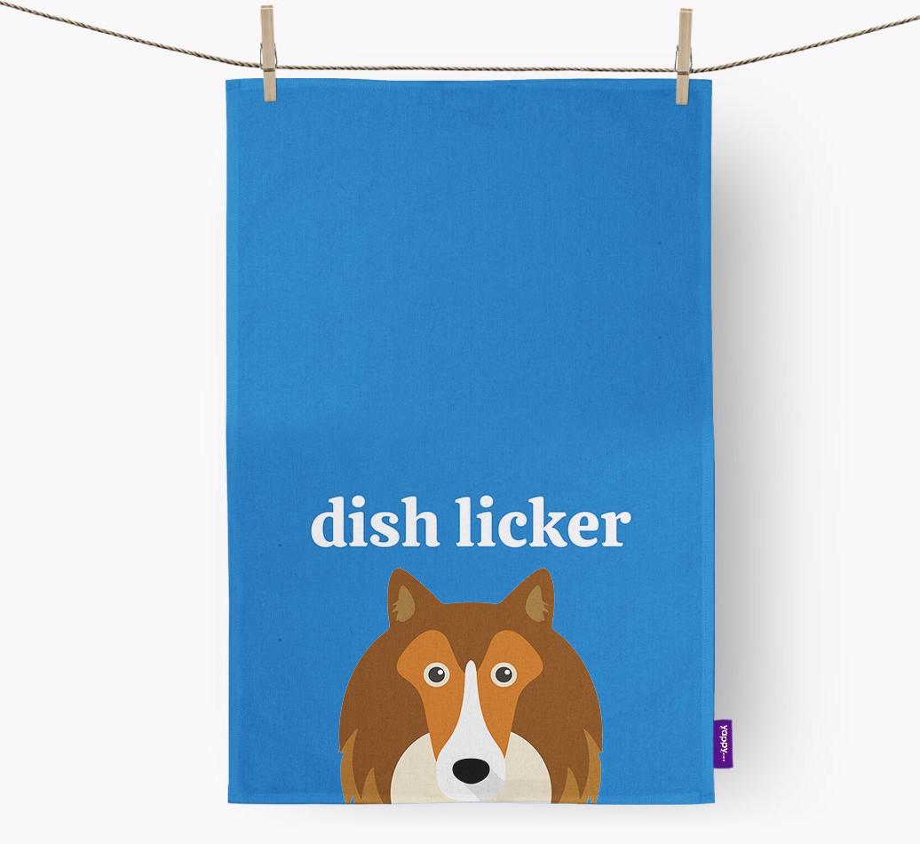'Dish Licker' - Personalized {breedFullName} Dish Towel