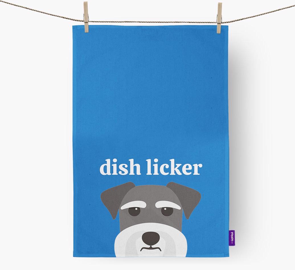 'Dish Licker' - Personalized {breedFullName} Dish Towel