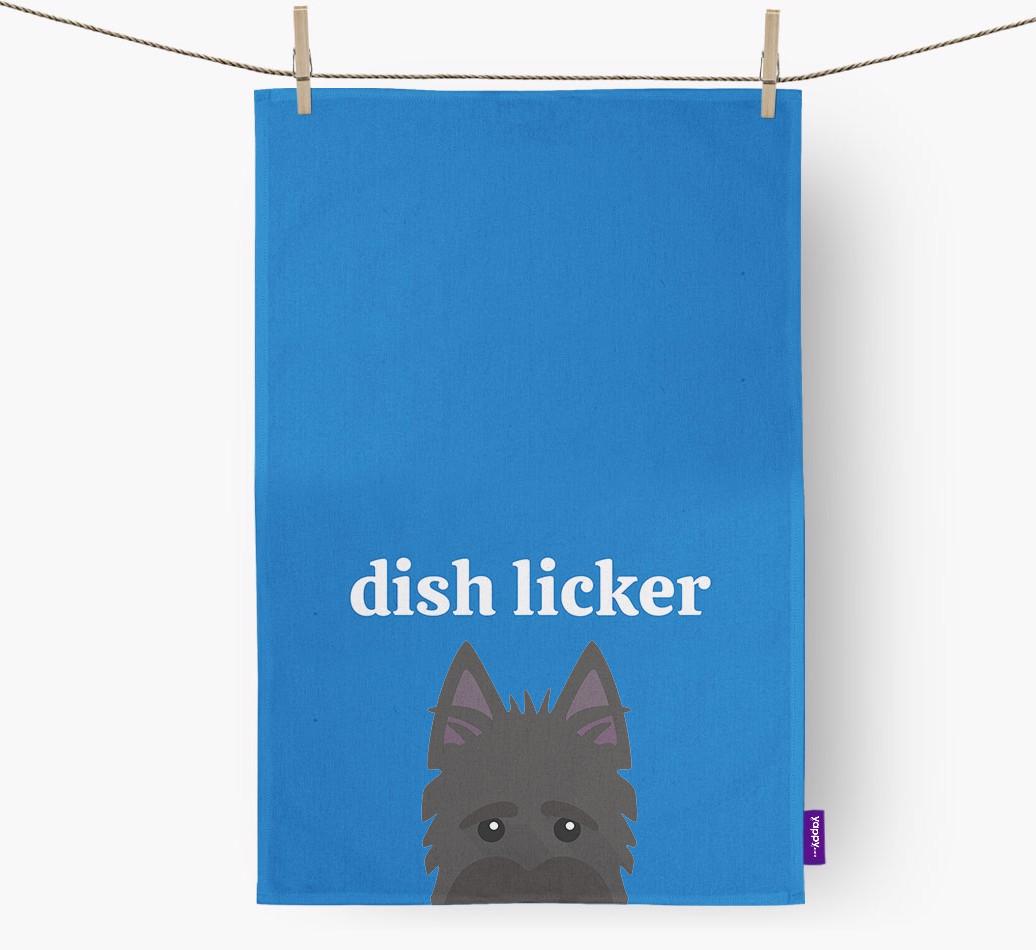'Dish Licker' - Personalized {breedFullName} Dish Towel
