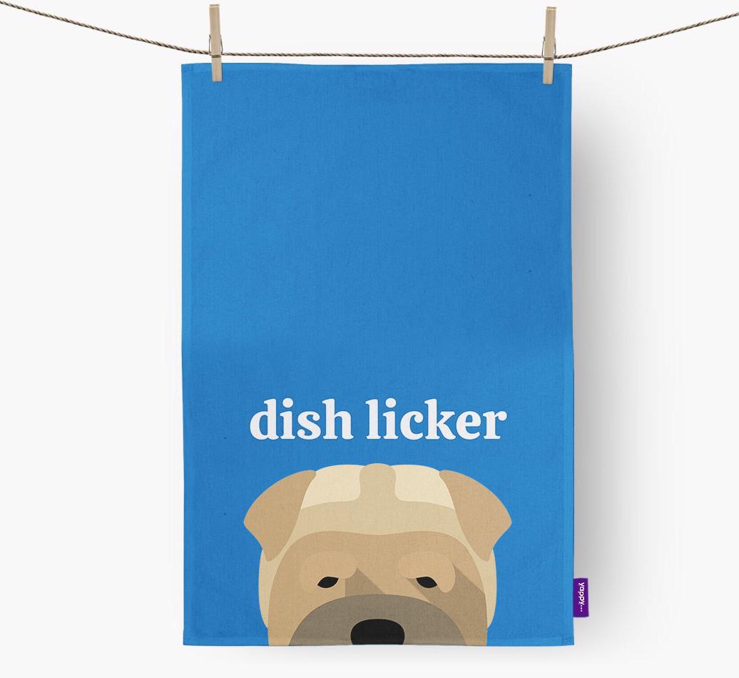 'Dish Licker' - Personalized {breedFullName} Dish Towel