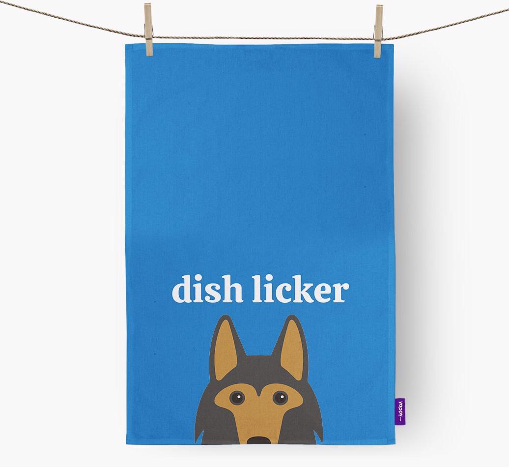 'Dish Licker' - Personalized {breedFullName} Dish Towel