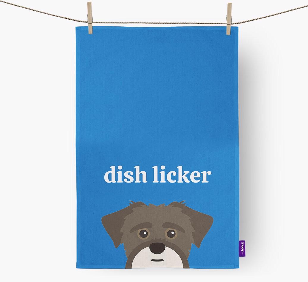 'Dish Licker' - Personalized {breedFullName} Dish Towel