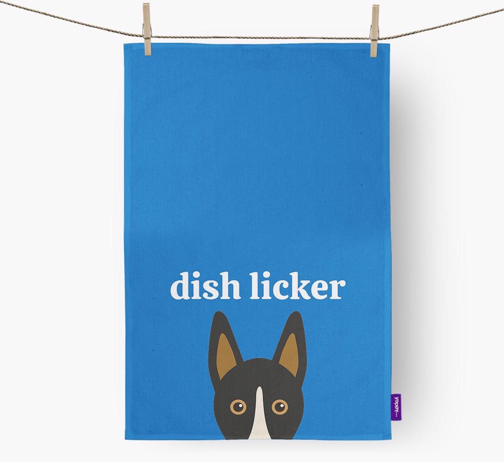 'Dish Licker' - Personalized {breedFullName} Dish Towel