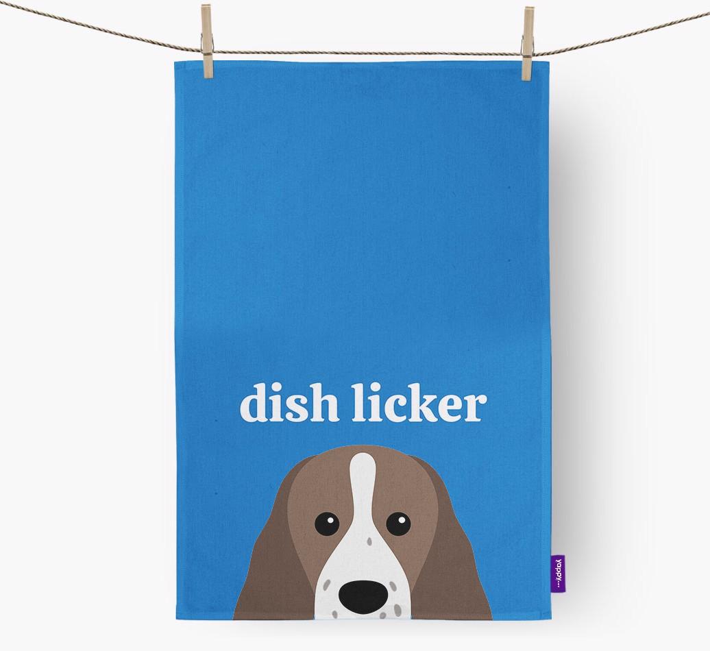 'Dish Licker' - Personalized {breedFullName} Dish Towel