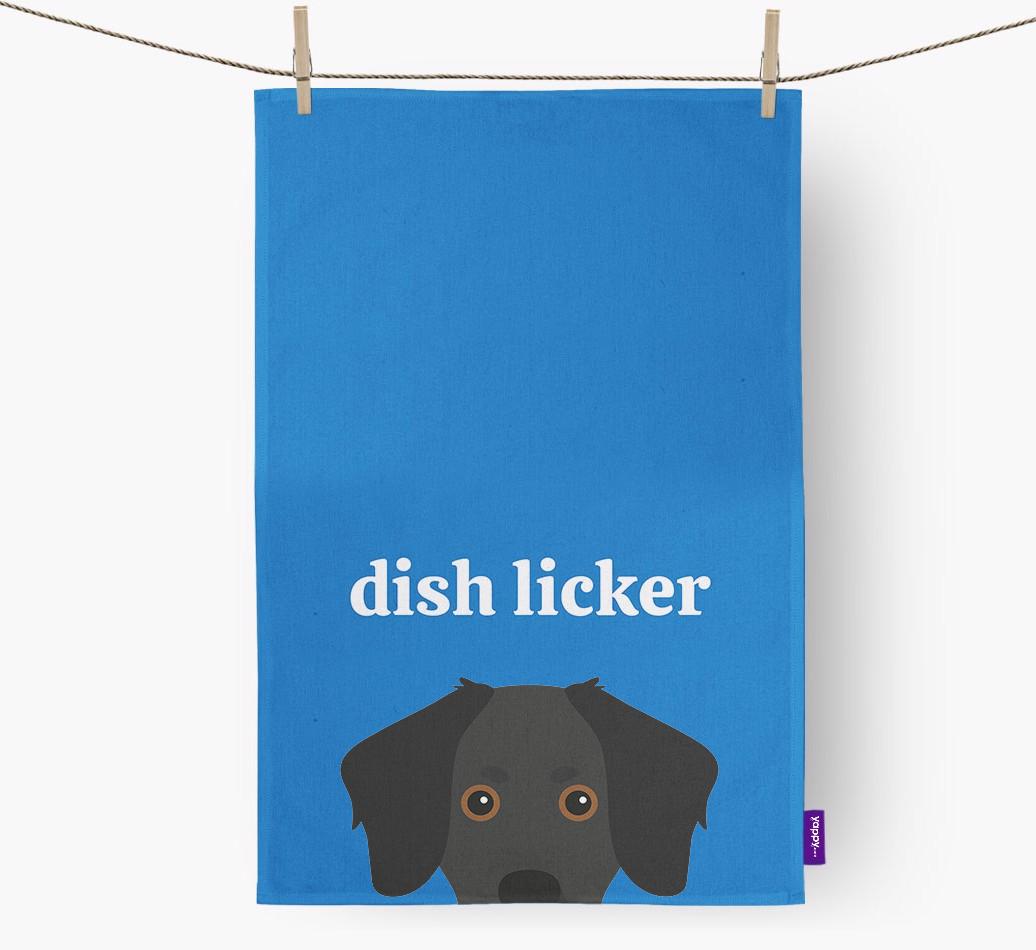 'Dish Licker' - Personalized {breedFullName} Dish Towel