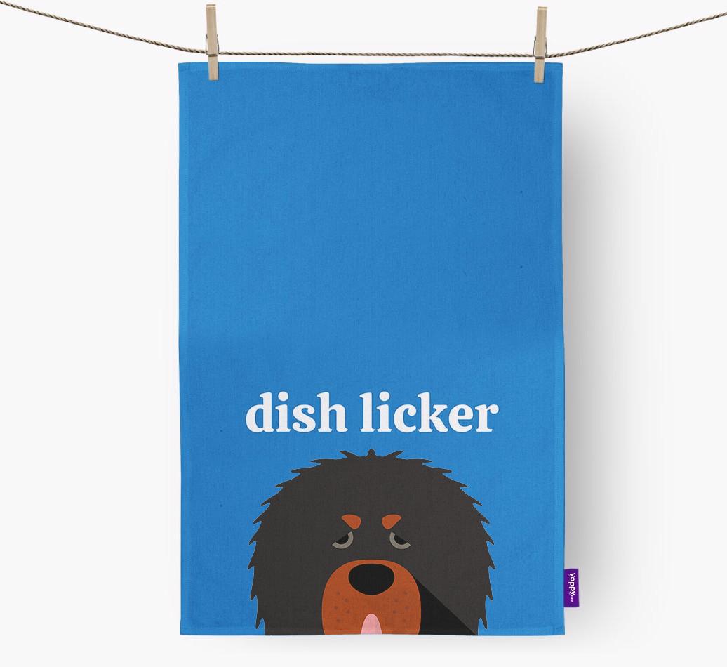 'Dish Licker' - Personalized {breedFullName} Dish Towel