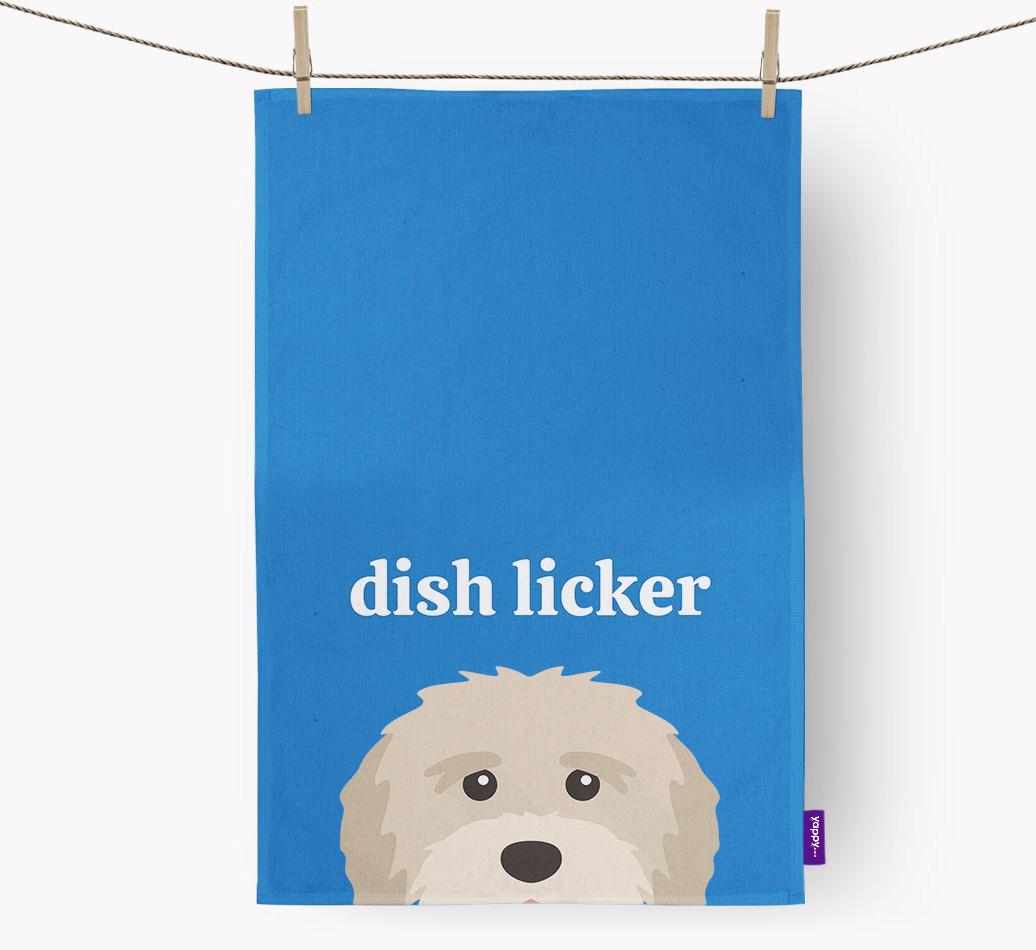 'Dish Licker' - Personalized {breedFullName} Dish Towel