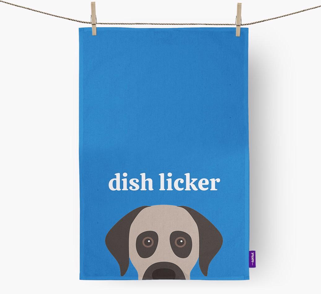 'Dish Licker' - Personalized {breedFullName} Dish Towel