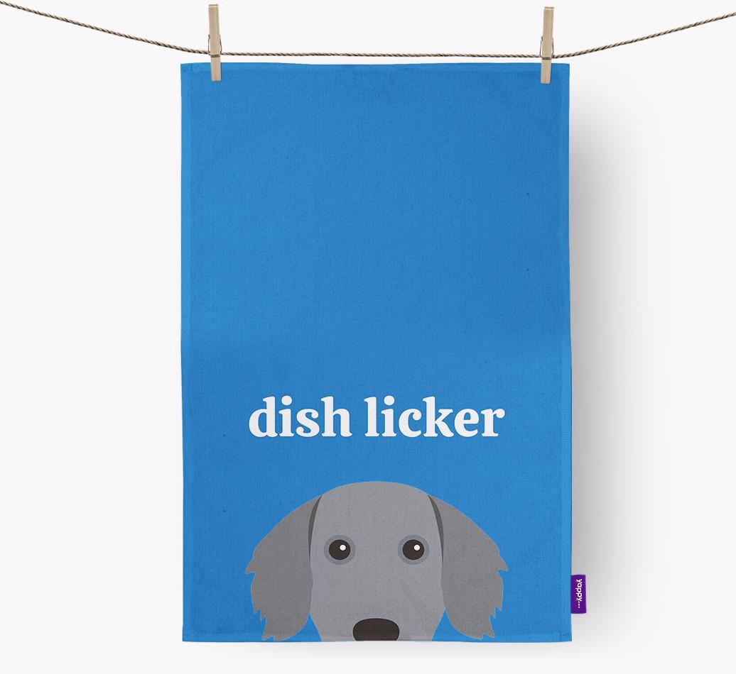 'Dish Licker' - Personalized {breedFullName} Dish Towel