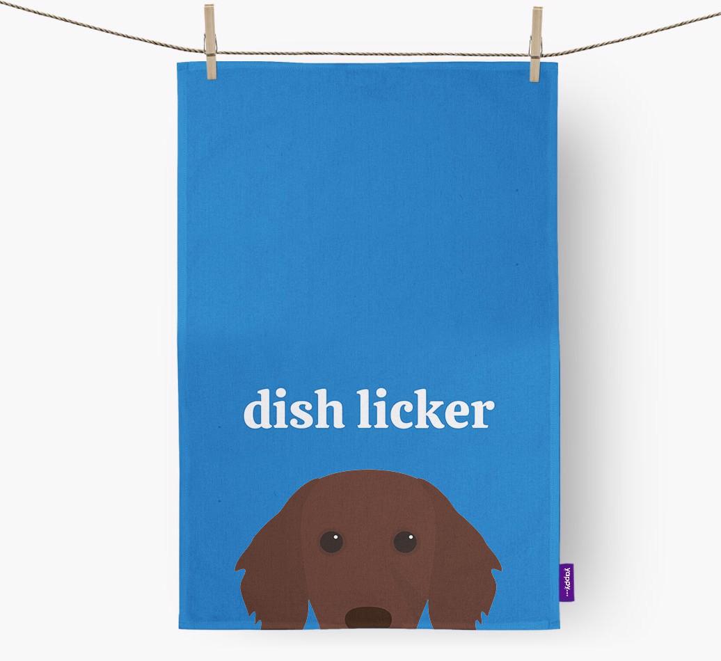 'Dish Licker' - Personalized {breedFullName} Dish Towel