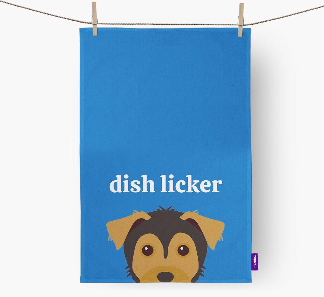 'Dish Licker' - Personalized {breedFullName} Dish Towel