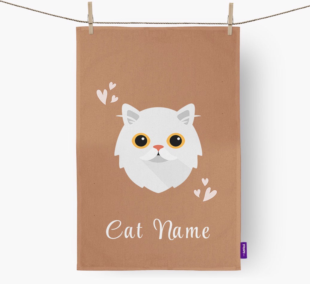 'Hearts' - Personalised {breedCommonName} Tea Towel