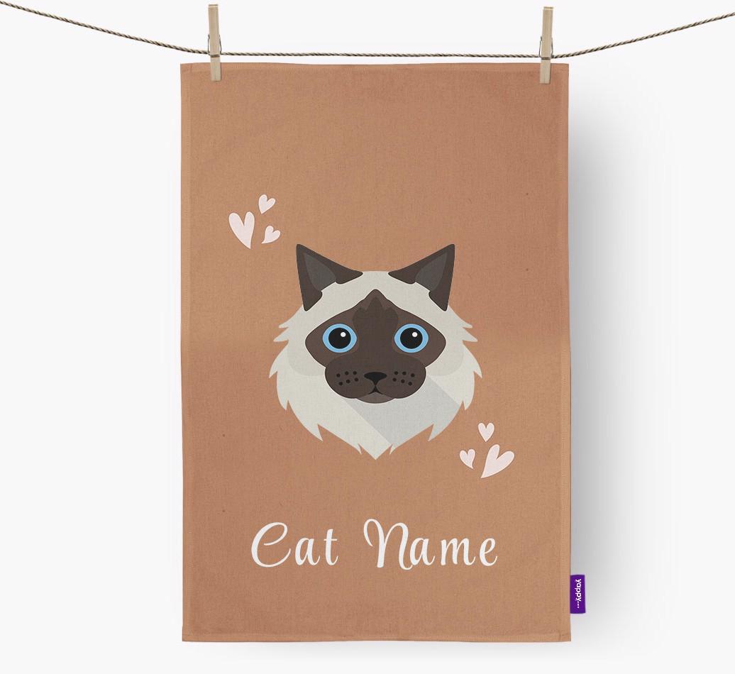 'Hearts' - Personalized {breedCommonName} Dish Towel