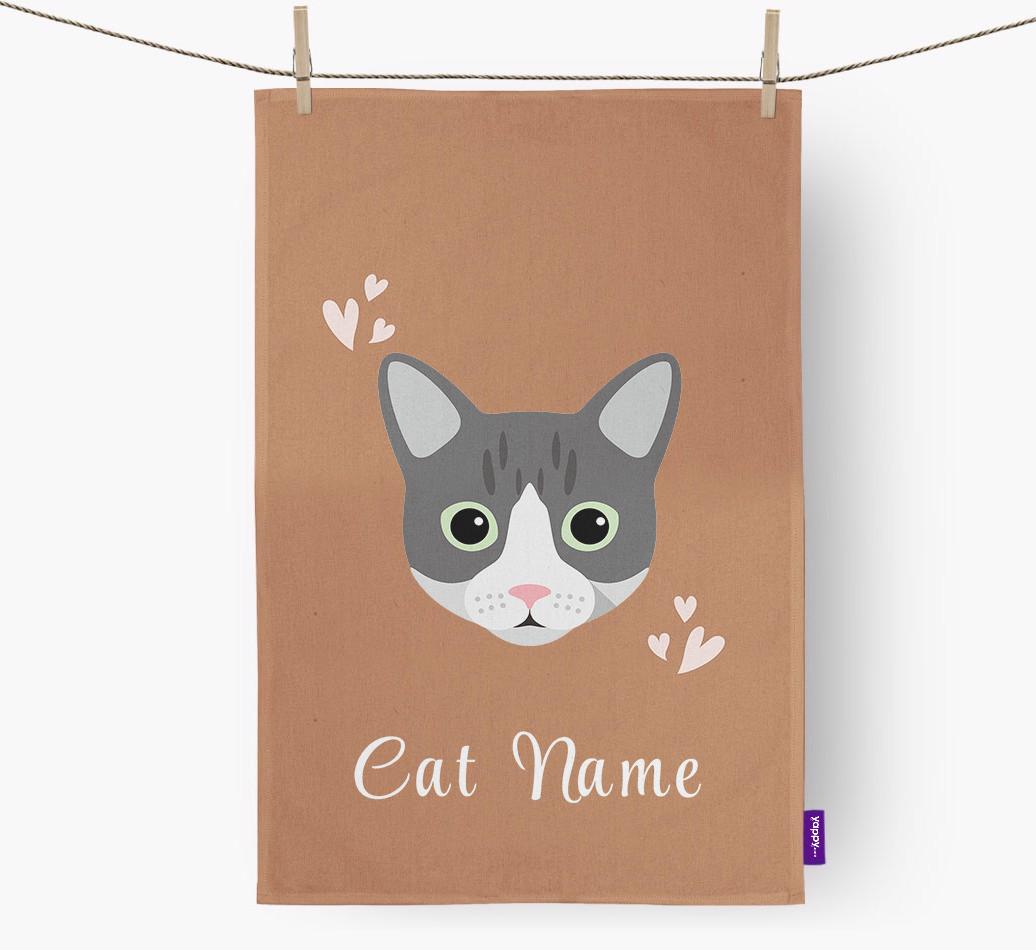 'Hearts' - Personalized {breedCommonName} Dish Towel