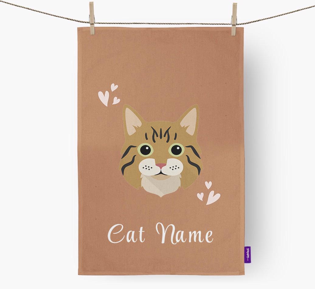 'Hearts' - Personalized {breedCommonName} Dish Towel