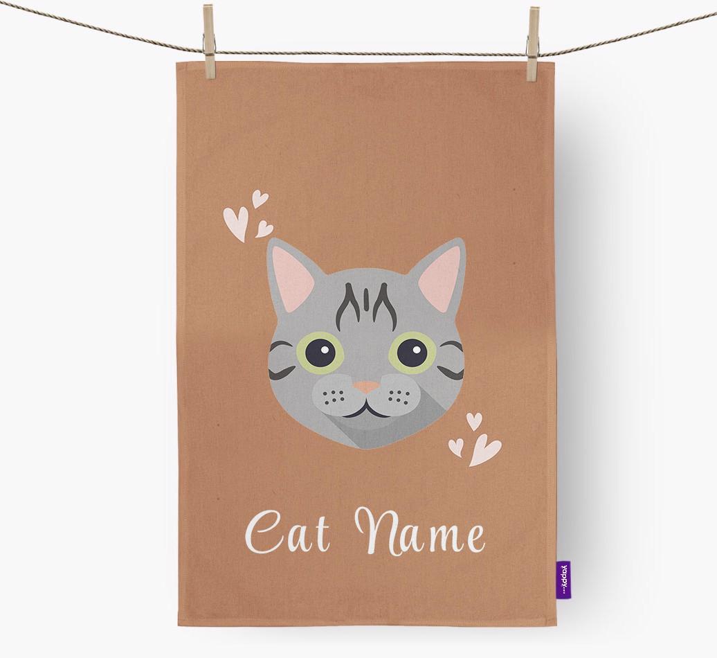 'Hearts' - Personalized {breedCommonName} Dish Towel