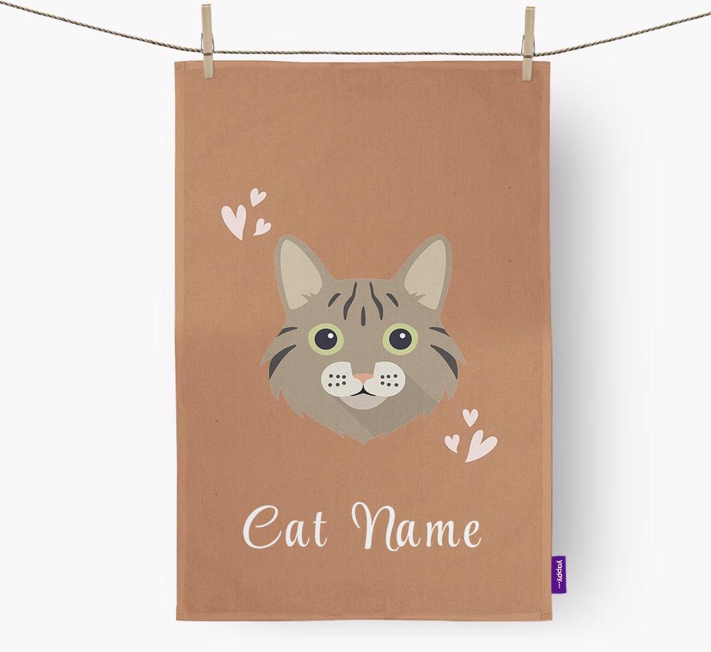 'Hearts' - Personalized {breedCommonName} Dish Towel