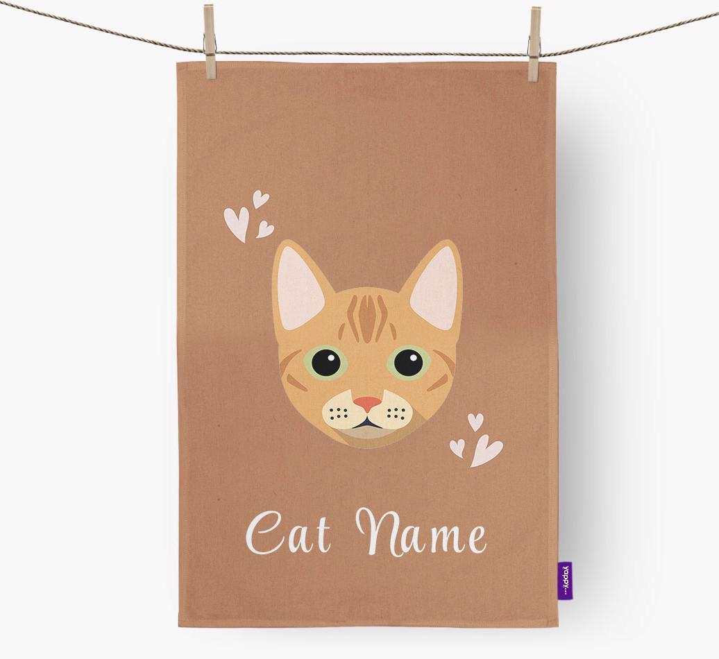 'Hearts' - Personalized {breedCommonName} Dish Towel