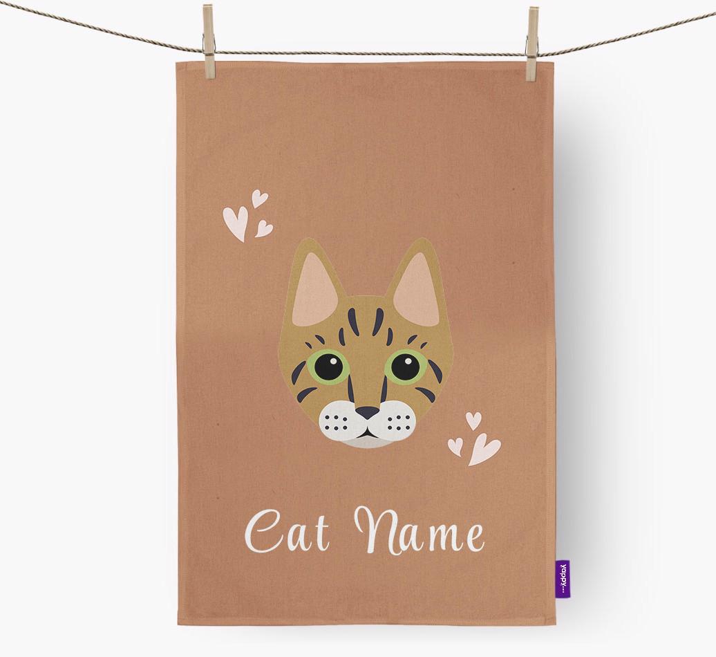 'Hearts' - Personalized {breedCommonName} Dish Towel