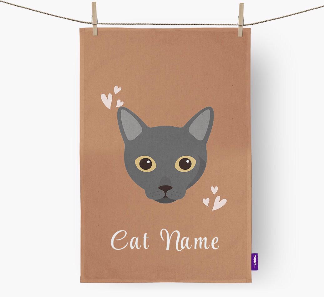 'Hearts' - Personalized {breedCommonName} Dish Towel