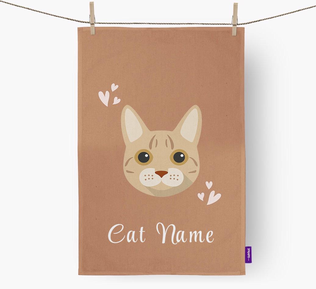 'Hearts' - Personalized {breedCommonName} Dish Towel