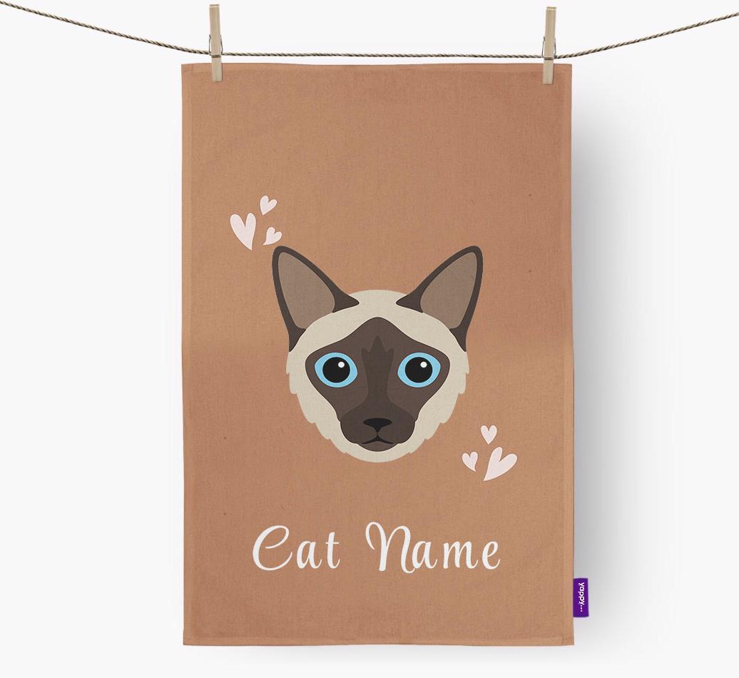 'Hearts' - Personalized {breedCommonName} Dish Towel