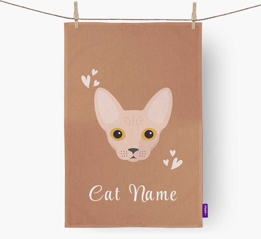 'Hearts' - Personalized {breedCommonName} Dish Towel