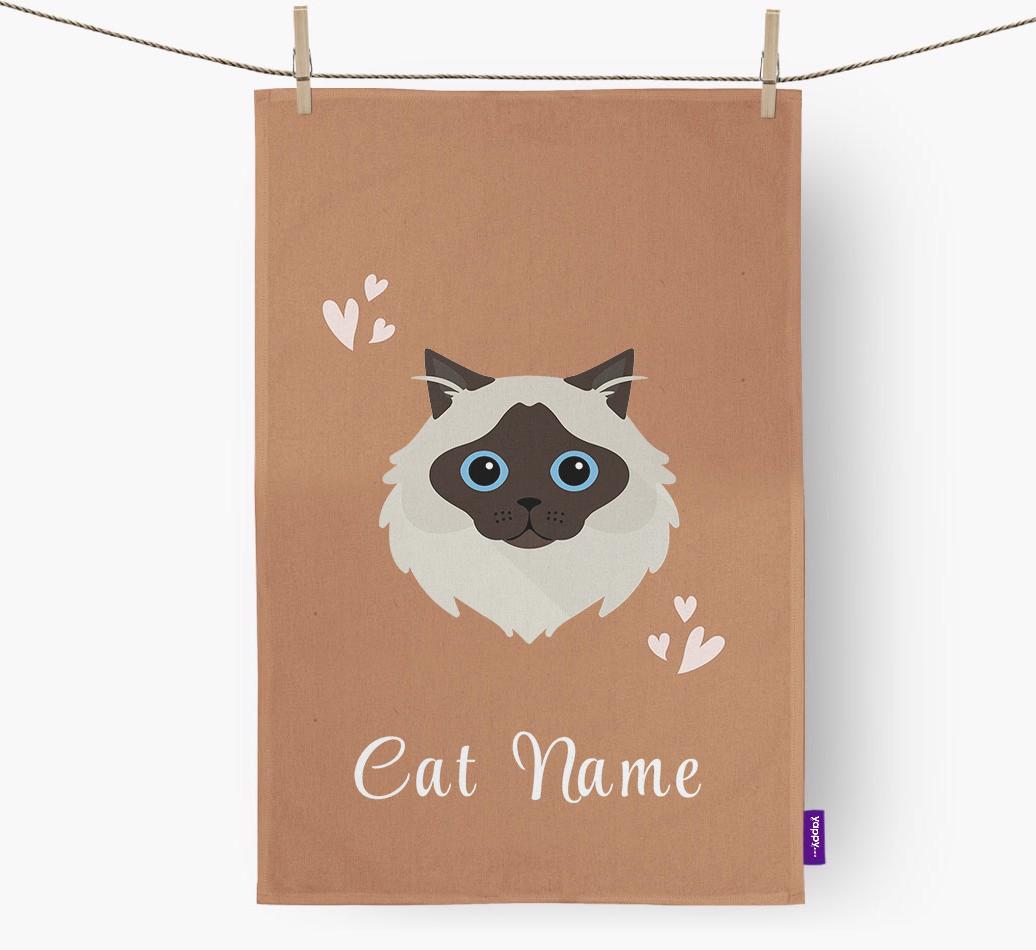 'Hearts' - Personalized {breedCommonName} Dish Towel