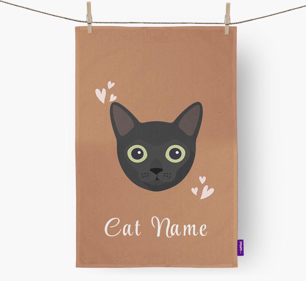 'Hearts' - Personalized {breedCommonName} Dish Towel