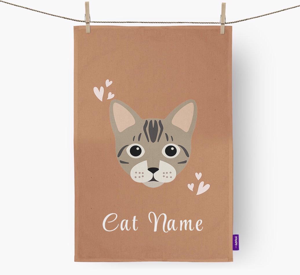 'Hearts' - Personalized {breedCommonName} Dish Towel