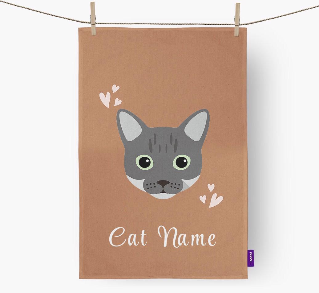 'Hearts' - Personalized {breedCommonName} Dish Towel