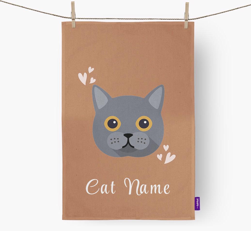 'Hearts' - Personalized {breedCommonName} Dish Towel