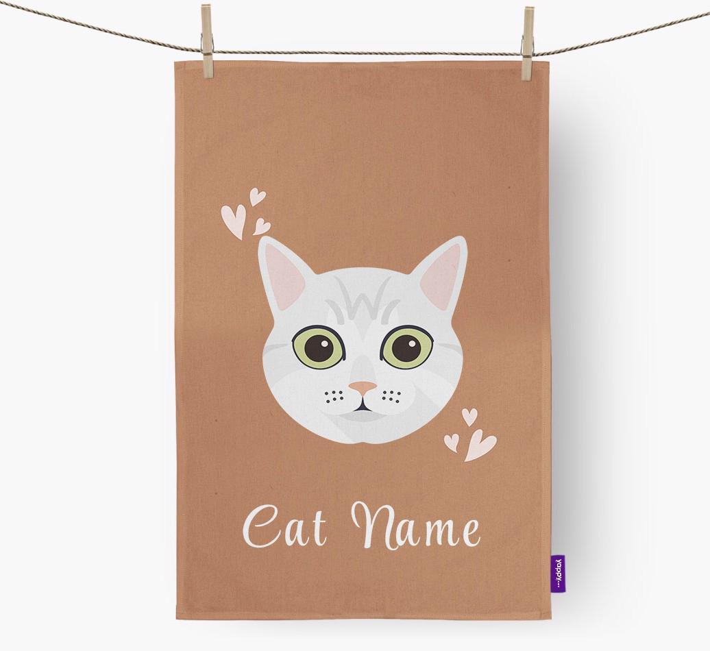 'Hearts' - Personalized {breedCommonName} Dish Towel